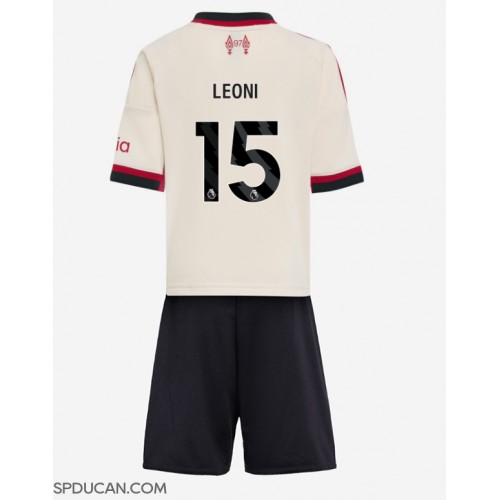 Dječji Nogometni Dres Liverpool Giovanni Leoni #15 Gostujuci 2025-26 Kratak Rukav (+ Kratke hlače)